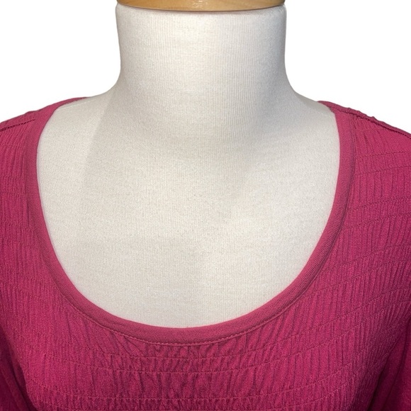 Lane Bryant Women's Top Size 22/24 Burgundy Short Sleeve Rouched Pullover - Picture 5 of 10